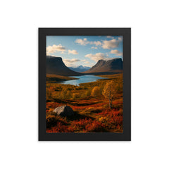 Abisko Lapporten Tjuonavagge Sweden framed print on a plain backdrop in size 8"x10".