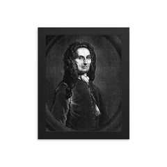 Abraham de Moivre framed print on a plain backdrop in size 8"x10".