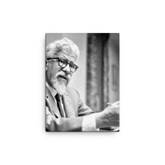 Abraham Joshua Heschel canvas print on a plain backdrop in size 12"x16".