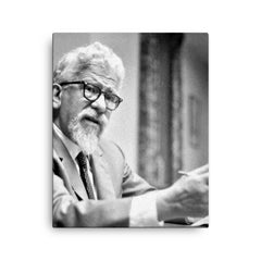 Abraham Joshua Heschel canvas print on a plain backdrop in size 16"x20".