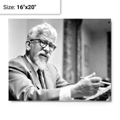 Abraham Joshua Heschel metal print on a plain backdrop in size 16"x20".