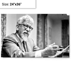 Abraham Joshua Heschel metal print on a plain backdrop in size 24"x36".