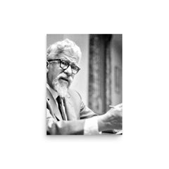 Abraham Joshua Heschel poster on a plain backdrop in size 12"x16".