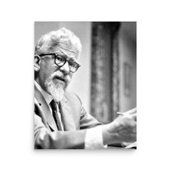 Abraham Joshua Heschel poster on a plain backdrop in size 16"x20".