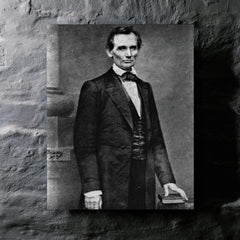 Abraham Lincoln by Mathew Brady metal print mockup