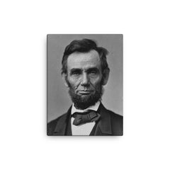 Abraham Lincoln canvas print on a plain backdrop in size 12"x16".