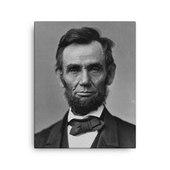 Abraham Lincoln canvas print on a plain backdrop in size 16"x20".