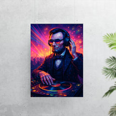 Abraham Lincoln DJ ing at a rave poster 7
