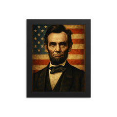 Abraham Lincoln framed print on a plain backdrop in size 8"x10".