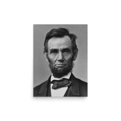 Abraham Lincoln poster on a plain backdrop in size 12"x16".