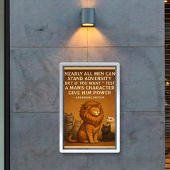 abraham lincoln quote about power and character with cat poster 2