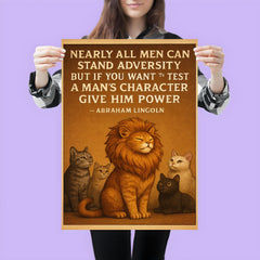 abraham lincoln quote about power and character with cat poster 3