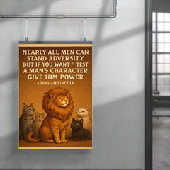 abraham lincoln quote about power and character with cat poster 4