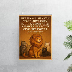 abraham lincoln quote about power and character with cat poster 7