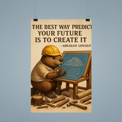 abraham lincoln quote beaver architect drawing blueprints for dam inspiring poster poster 9