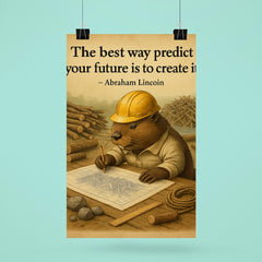 abraham lincoln quote the best way to predict your future is to create it beaver architect drawing poster 6