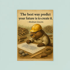 abraham lincoln quote the best way to predict your future is to create it beaver architect drawing poster 8
