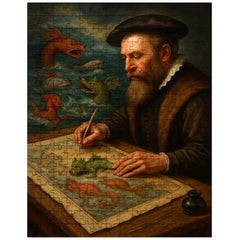 Abraham Ortelius mapping monsters at sea margins jigsaw puzzle