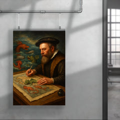 Abraham Ortelius mapping monsters at sea margins poster 4