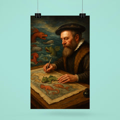Abraham Ortelius mapping monsters at sea margins poster 6