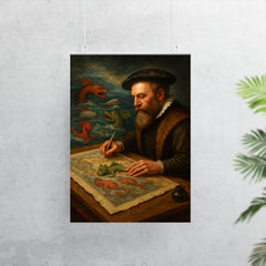 Abraham Ortelius mapping monsters at sea margins poster 7