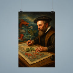 Abraham Ortelius mapping monsters at sea margins poster 9