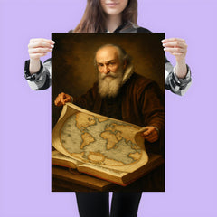 Abraham Ortelius unfurling the first modern atlas poster 3