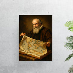 Abraham Ortelius unfurling the first modern atlas poster 7