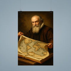Abraham Ortelius unfurling the first modern atlas poster 9
