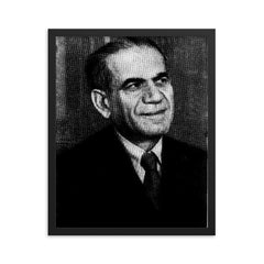 Abraham Plessner framed print on a plain backdrop in size 16"x20".