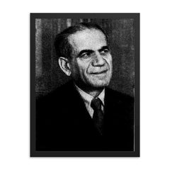 Abraham Plessner framed print on a plain backdrop in size 18"x24".