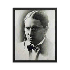 Abraham Valdelomar framed print on a plain backdrop in size 16"x20".
