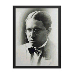 Abraham Valdelomar framed print on a plain backdrop in size 18"x24".