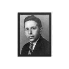 Abraham Wald framed print on a plain backdrop in size 12"x16".