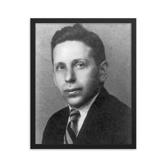 Abraham Wald framed print on a plain backdrop in size 16"x20".