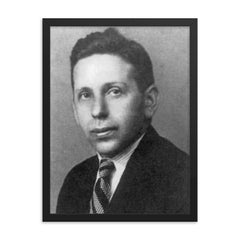 Abraham Wald framed print on a plain backdrop in size 18"x24".