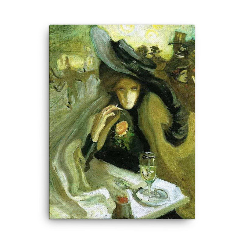Absinthe by Axel Torneman, 1902 canvas print on a plain backdrop in size 18