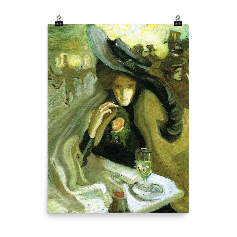 Absinthe by Axel Torneman, 1902 poster on a plain backdrop in size 8