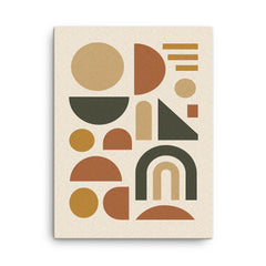 Abstract geometric shapes in muted earth tones canvas print 18x24