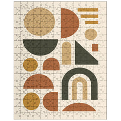 Abstract geometric shapes in muted earth tones jigsaw 1