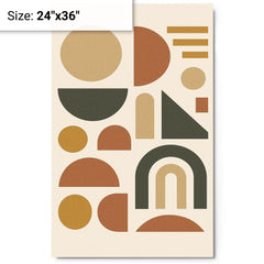 Abstract geometric shapes in muted earth tones metal print mockup 24x36