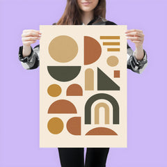 Abstract geometric shapes in muted earth tones poster 3