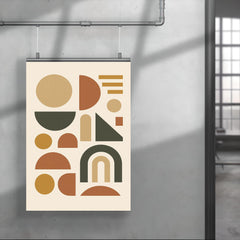 Abstract geometric shapes in muted earth tones poster 4