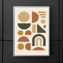 Abstract geometric shapes in muted earth tones poster 5