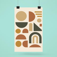Abstract geometric shapes in muted earth tones poster 6