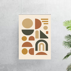 Abstract geometric shapes in muted earth tones poster 7