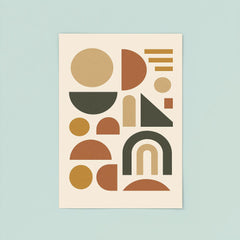 Abstract geometric shapes in muted earth tones poster 8