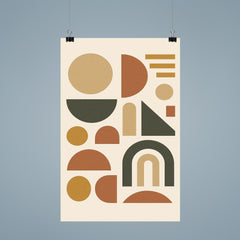 Abstract geometric shapes in muted earth tones poster 9