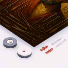 Abu al Qasim al Zahrawi with surgical instruments metal print mockup