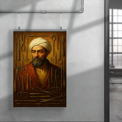 Abu al Qasim al Zahrawi with surgical instruments poster 4